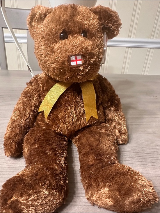 Ty Other - Ty FIFA 2002 World Cup Korea/Japan Brown Teddy Bear with Gold Ribbon Plush